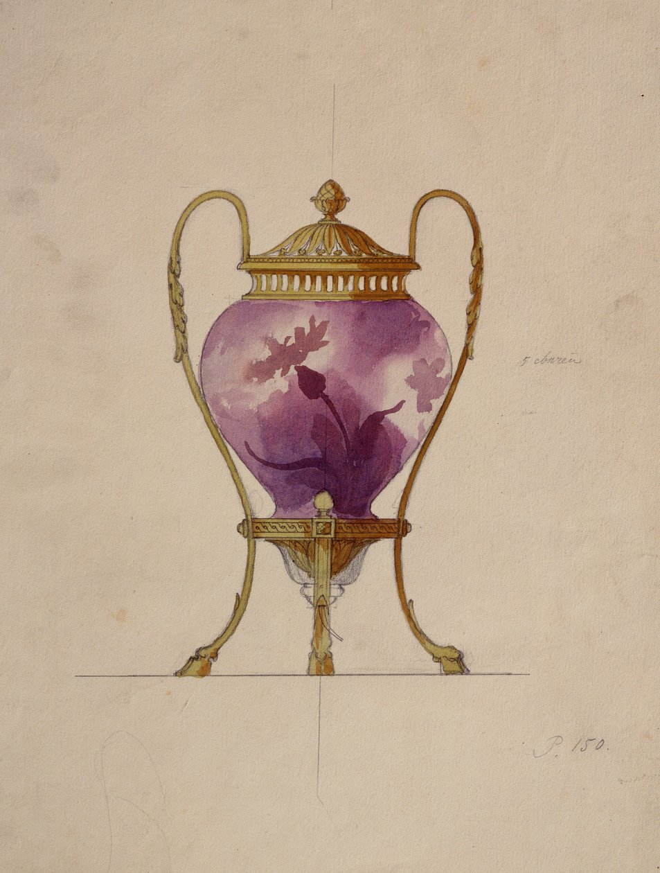 Suunnittelu asennettavaan jugendlasibrule-parfyymiin, House of Carl Faberge tekijältä Unbekannt