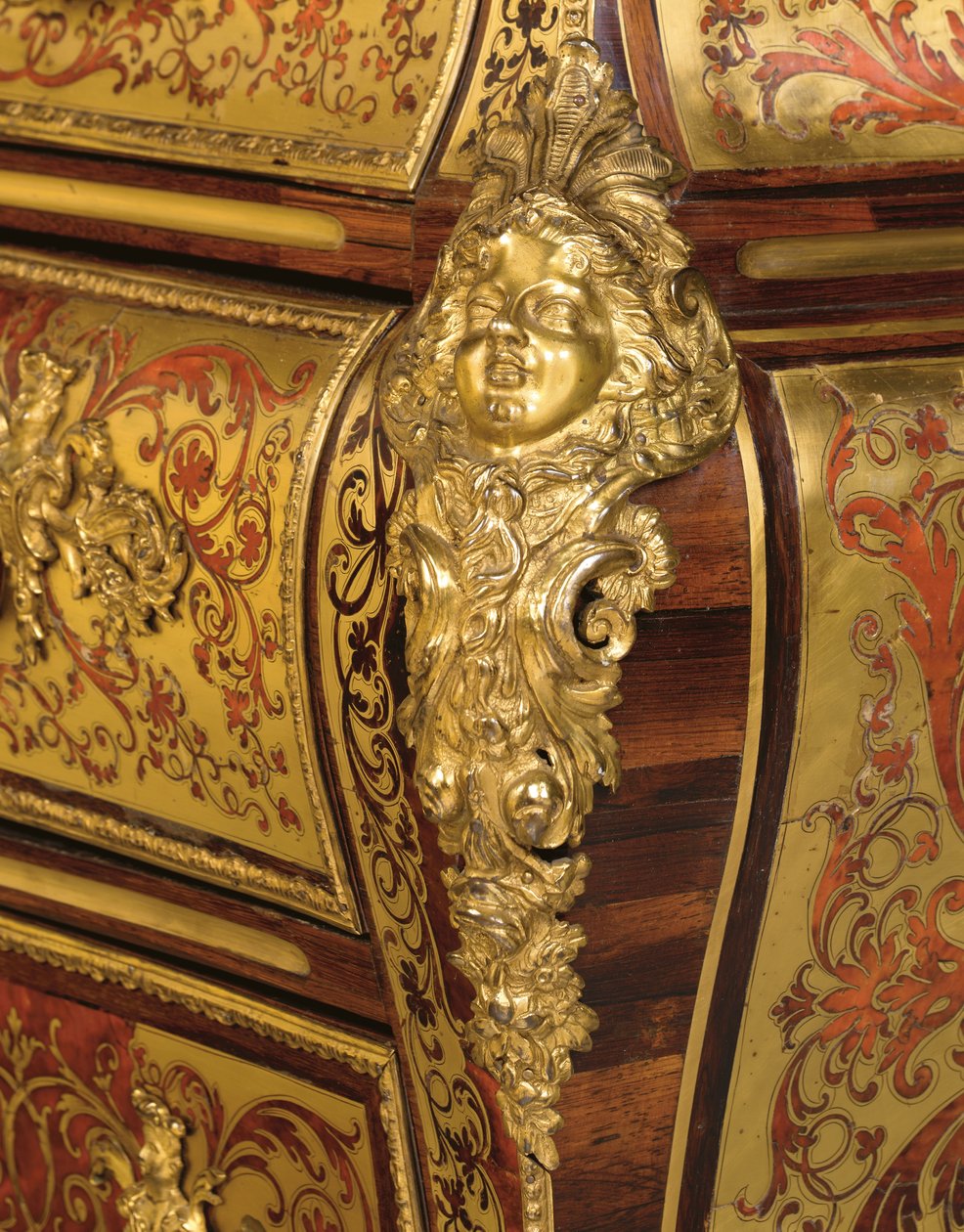 Yksityiskohta Regence Boulle -marquetry-lipasto en tombeaussa, 1700-1800-luku tekijältä Unbekannt
