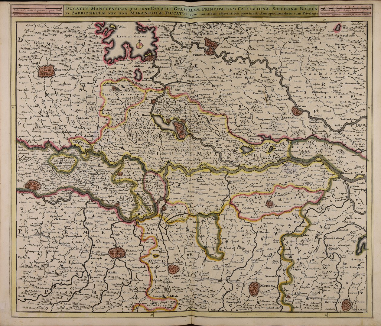 Ducatus Mantuensis : in qua sunt ducatus Guastallae principatuum Castiglionae Solverinae Bosolae et Sabbionettae nec non Mirandolae ducatus : cum ommibus adjacentibus provinciis tekijältä Unbekannter Künstler
