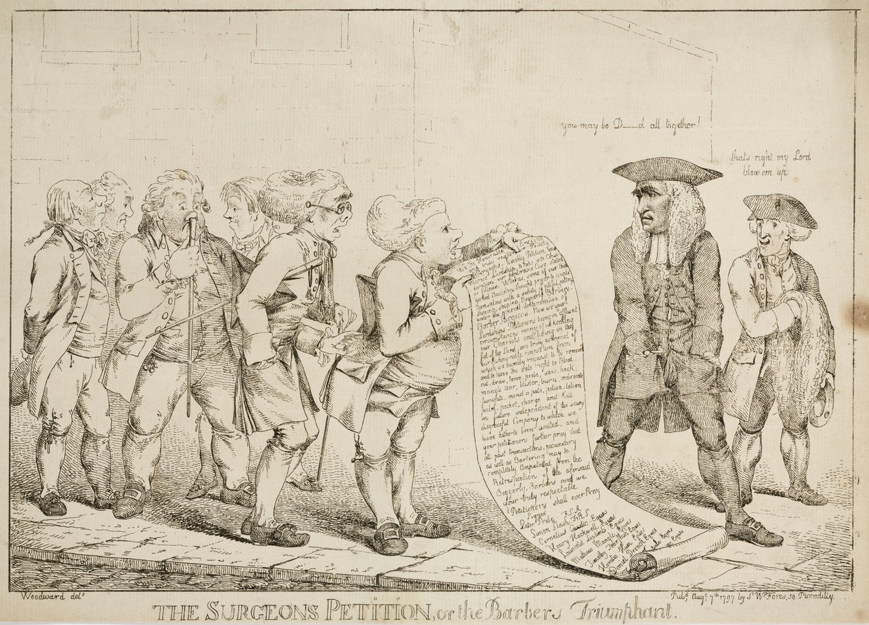 Early-Modern "The Surgeons Petition or The Barbers Triumphant", 7. elokuuta 1797 tekijältä Unbekannt