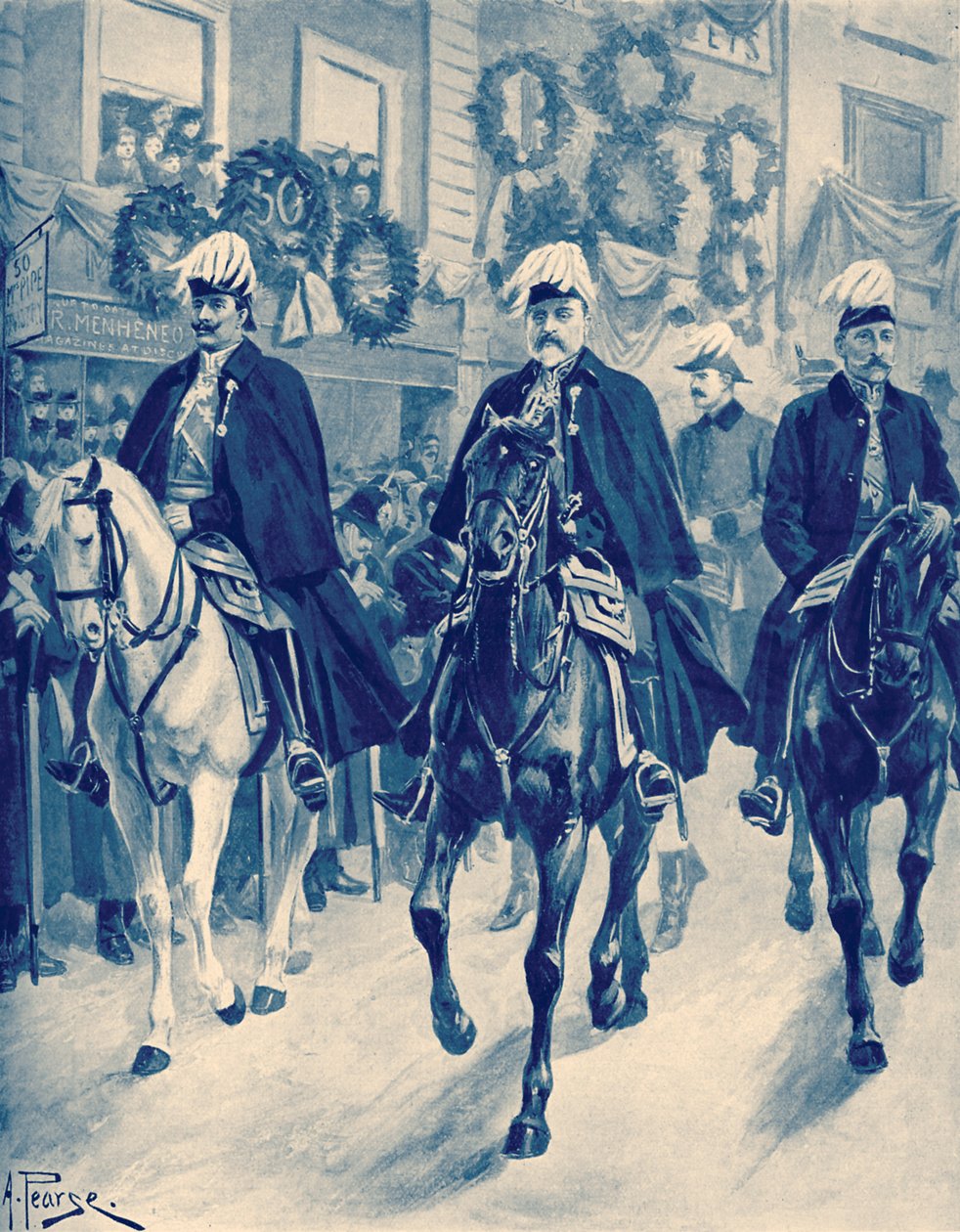Edward VII kuningatar Victorian hautajaiskulkueessa tekijältä Unbekannter Künstler