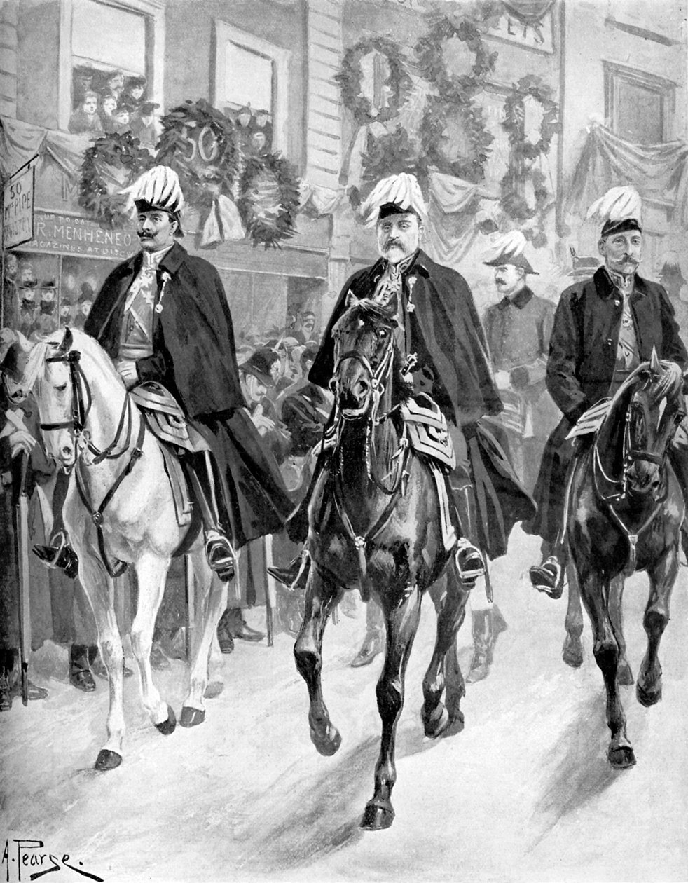 Edward VII kuningatar Victorian hautajaiskulkueessa tekijältä Unbekannter Künstler
