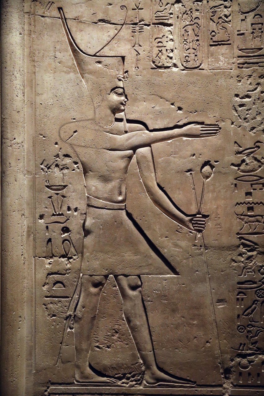 Egypti, Medamud, Montun temppelin ovi, yksityiskohta, 221-205 eaa. tekijältä Unbekannter Künstler