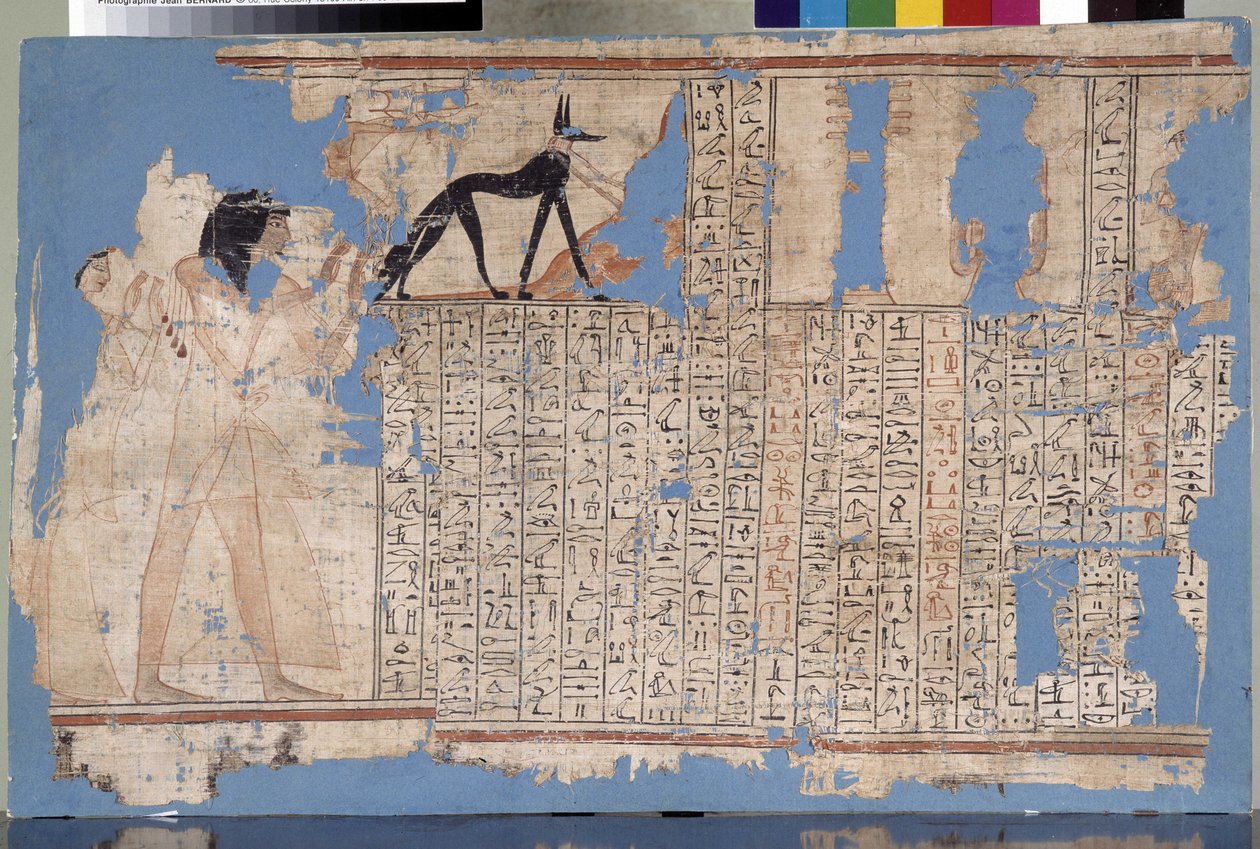 Egypti: 19. dynastian papyrus Praemhebin nimissä. Välimeren arkeologinen museo, Marseille tekijältä Unbekannter Künstler