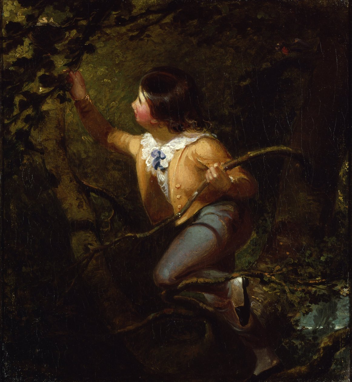 Emanuel Gottlieb Leutze - Lintujen pesintä - Google Art Project tekijältä Unbekannter Künstler