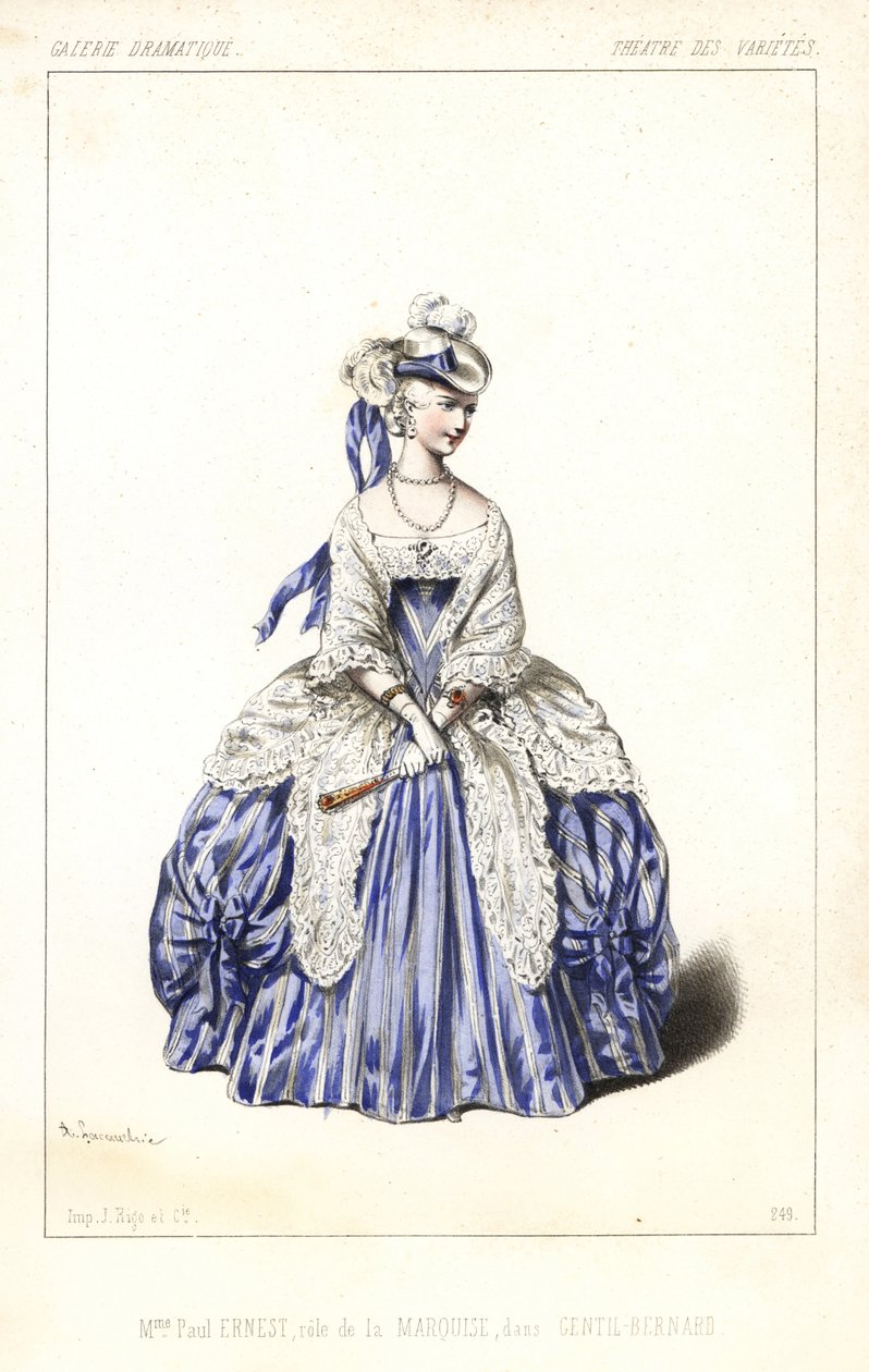 Englantilainen näyttelijätär Madame Paul Ernest markiisina elokuvassa Gentil Bernard, ou L
