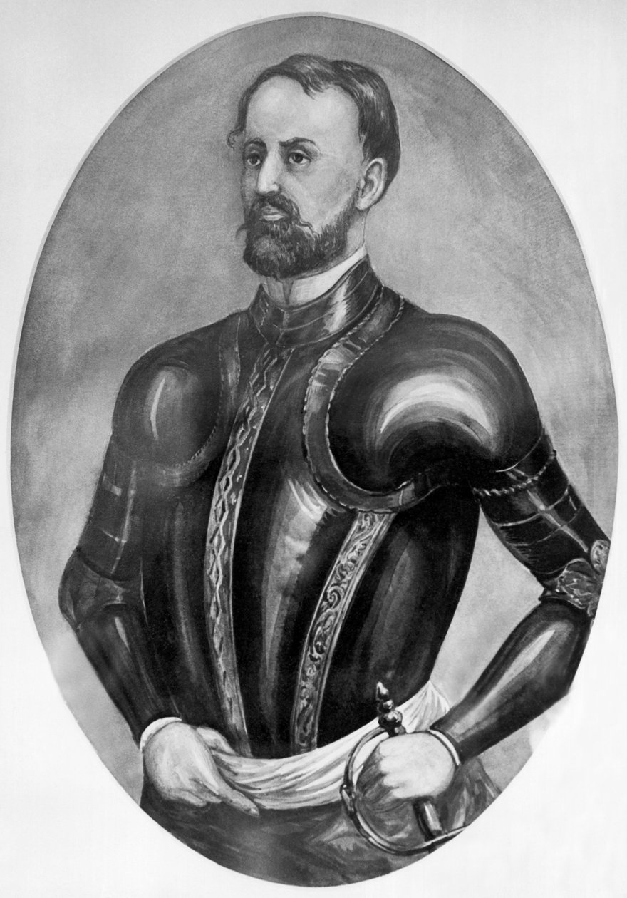 Tutkimusmatkailija Hernando De Soto (kaiverrus) tekijältä Unbekannt