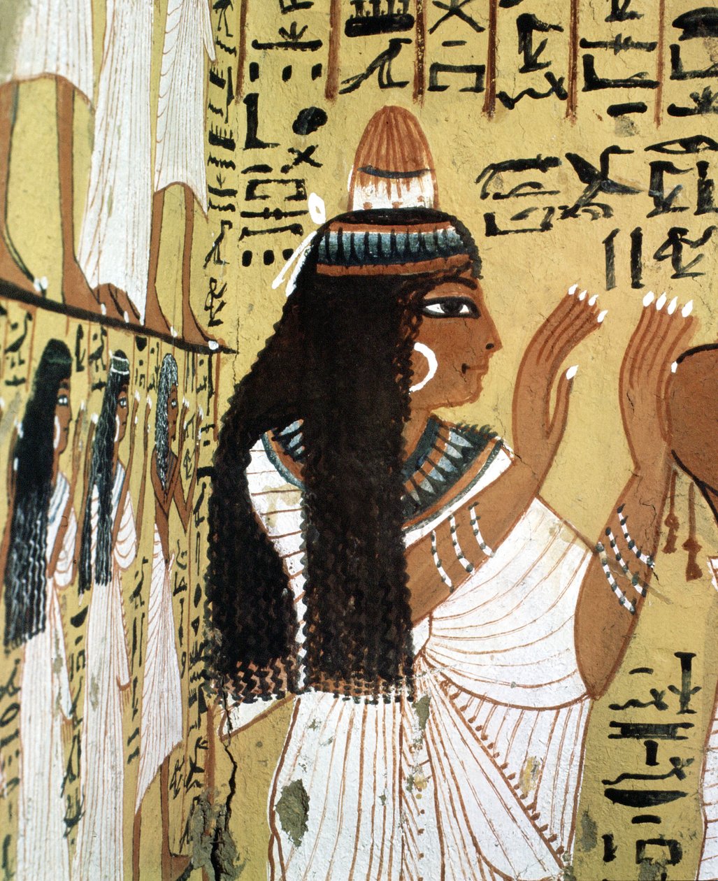 Oranten hahmo, käsityöläisten haudat. Deir El Medinehin paikka Luxorissa, Egyptissä. tekijältä Leopold Blonder