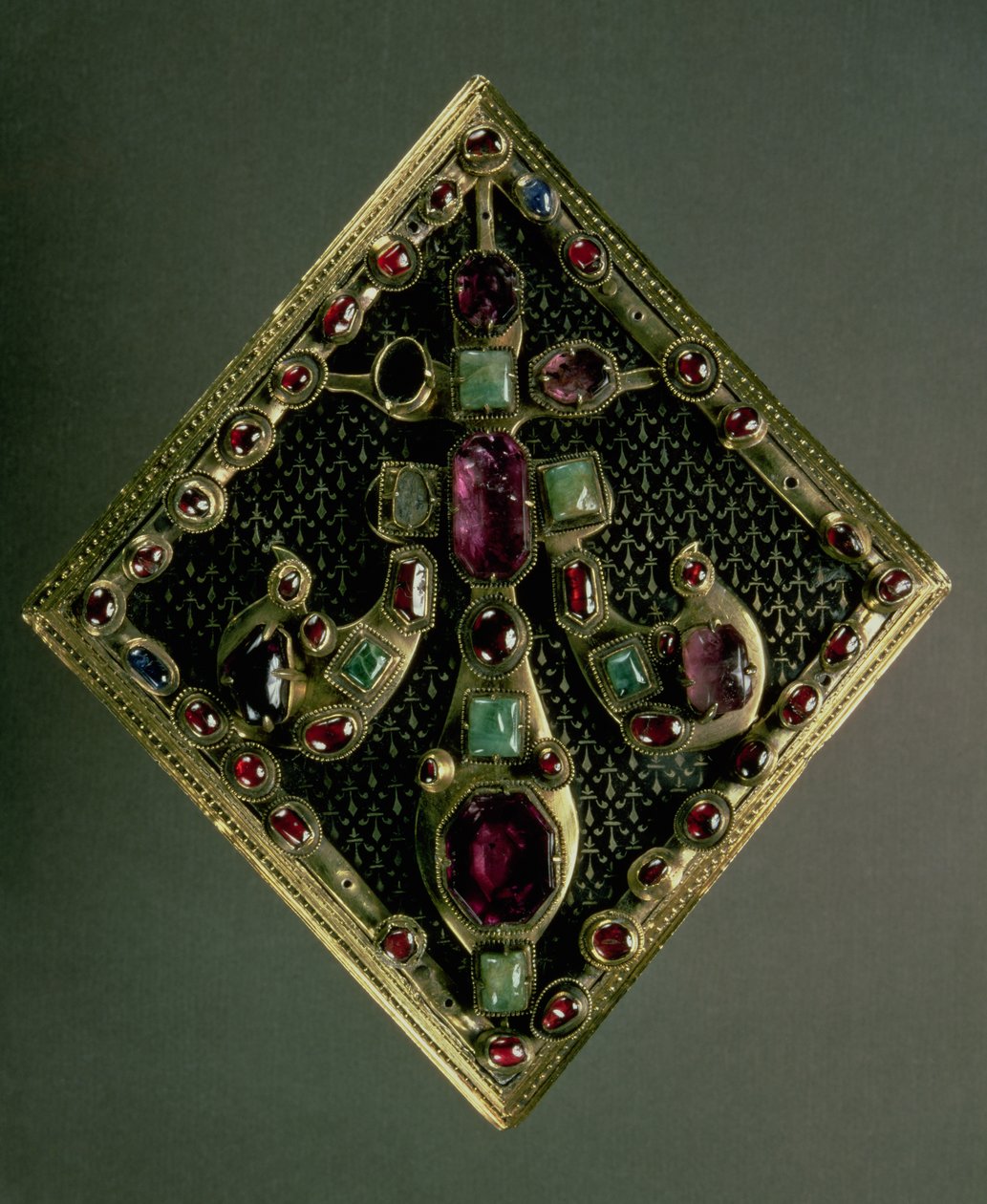 Fleur-de-lys-lukko, jonka perinteisesti sanotaan kuuluneen Ranskan kuninkaalle Ludvig IX (St. Louis) (1215-70) n. 1365-67 (kulta ja jalokivet) tekijältä Unbekannt