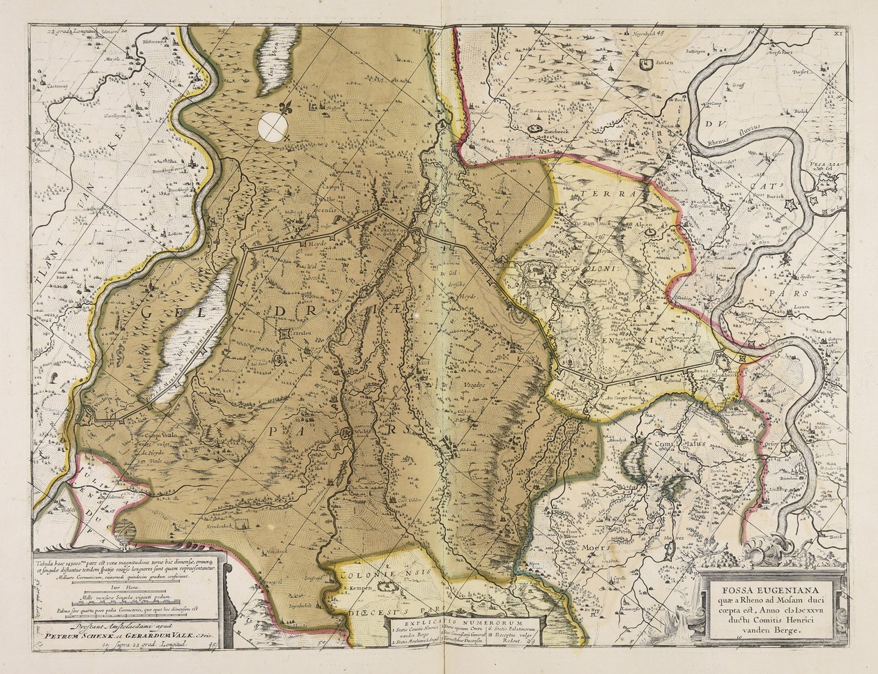 Fossa Eugeniana quae a Rheno ad Mosam duci coepta est anno MDCXXVII ductu comitis Henrici vanden Berge tekijältä Unbekannter Künstler