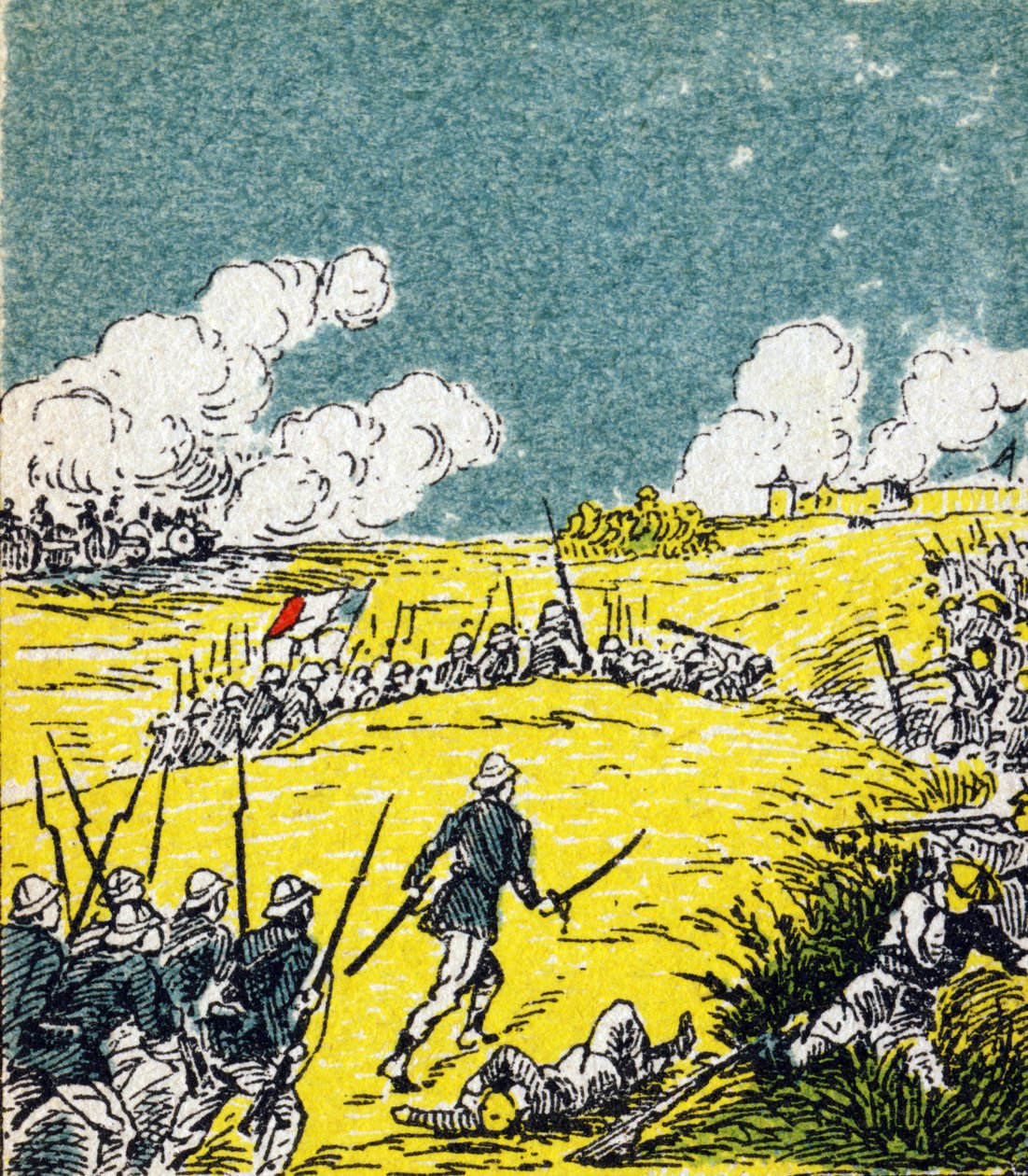 Ranskasta Tonkinille. Kaiverrus kirjassa "Histoire de France". Mainoskuvasarja, joka on julkaistu Louit