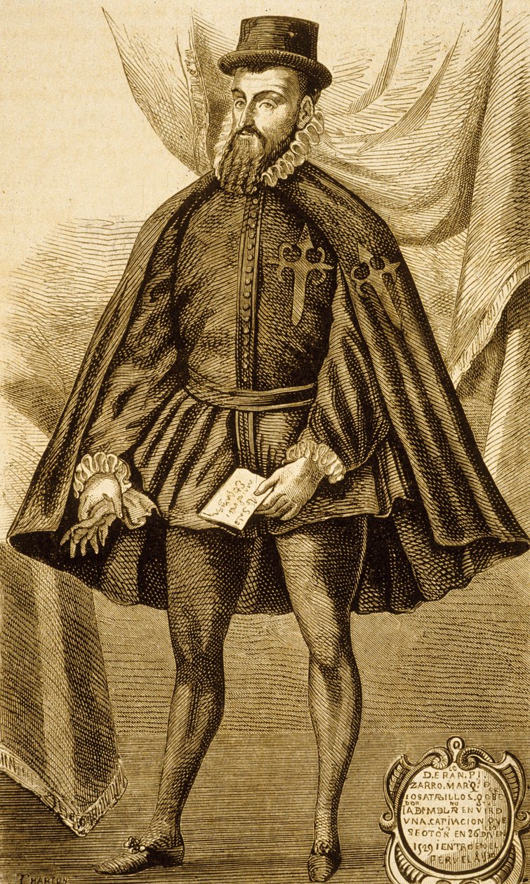 Francisco Pizarro (kaiverrus) tekijältä Unbekannter Künstler