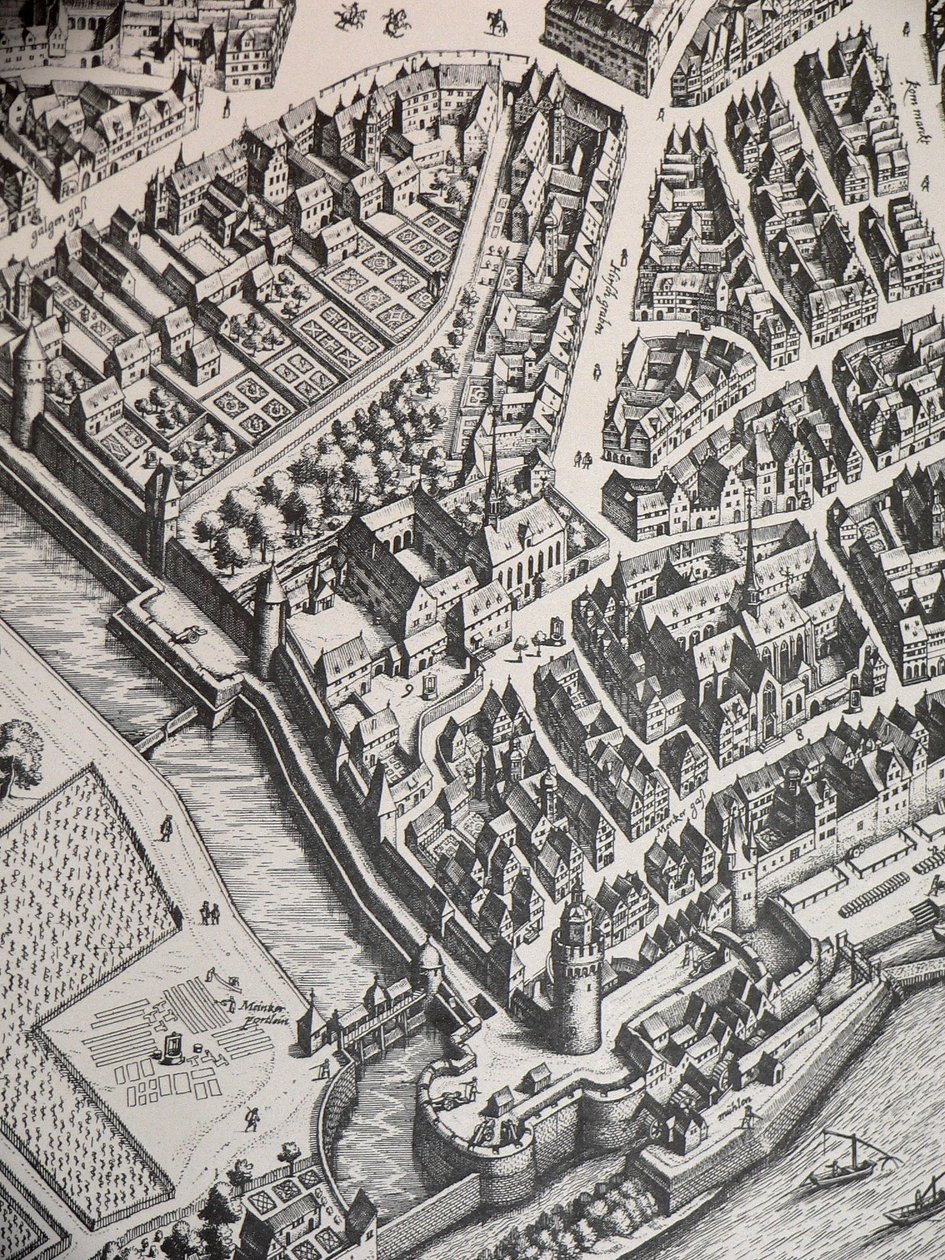 Frankfurtin karmeliittaluostari 1628 tekijältä Unbekannter Künstler