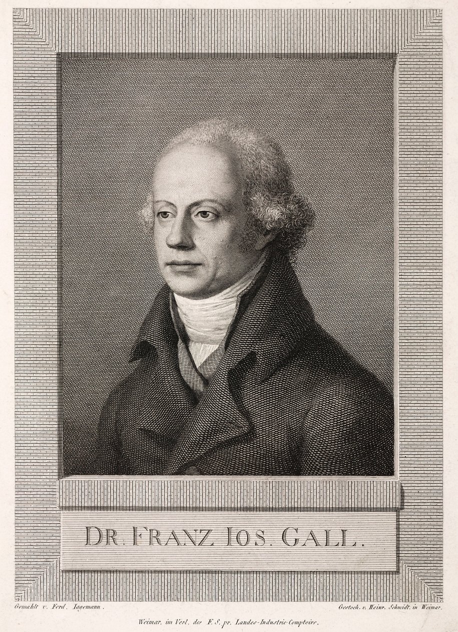 Franz Joseph Gall, saksalainen anatomi ja frenologi, n. 1800 tekijältä Unbekannt