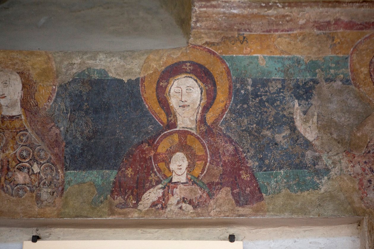 Fresko Santa Maria Assunta -kirkossa, Arqua Petrarca, Veneto, Italia (kuva) tekijältä Unbekannt