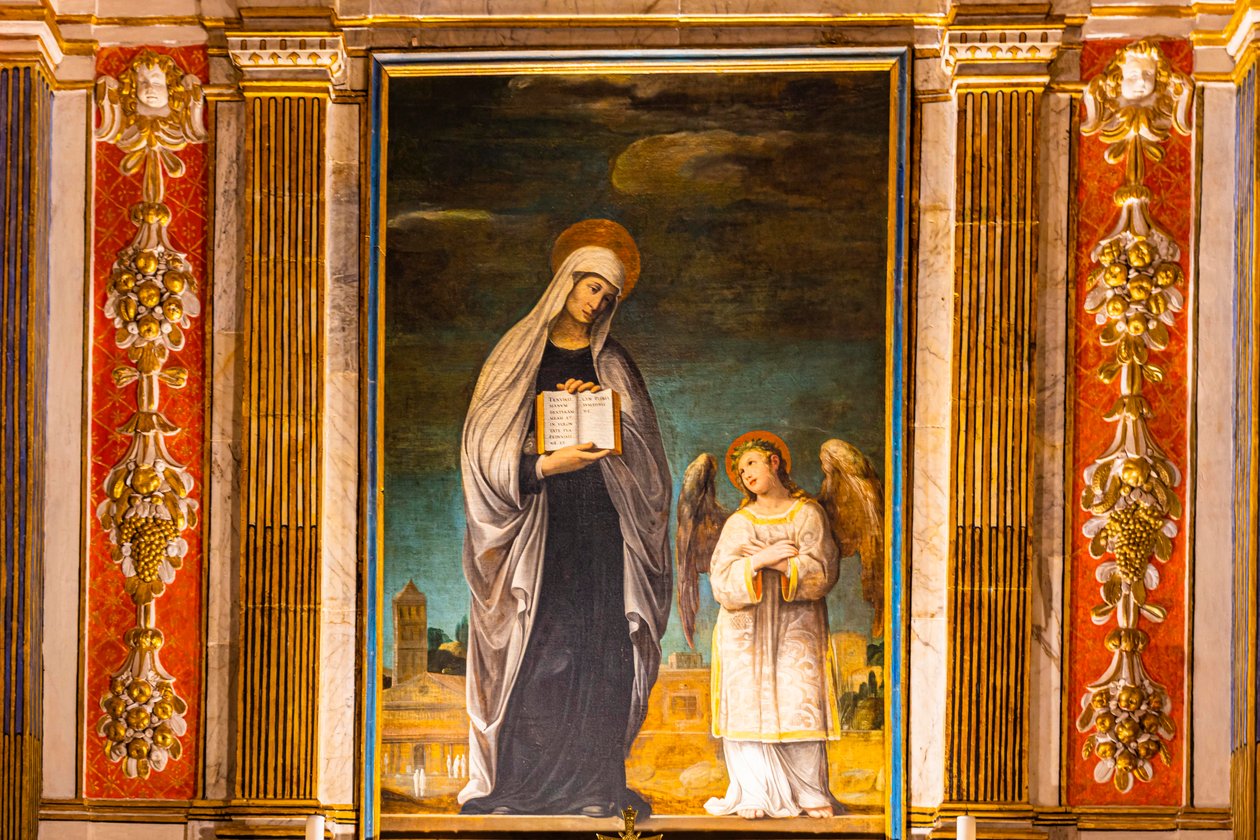 Freskot raamatullisilla aiheilla, Monte Oliveto Maggiore Abbey, lähellä Buonconventoa, Toscana, Italia, Eurooppa tekijältä Unbekannter Künstler