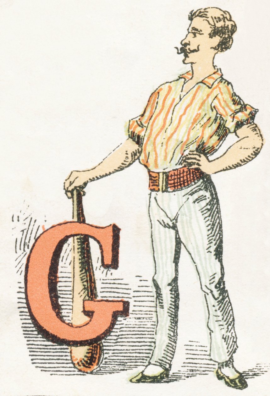G - Gymnast - Childish Alphabet, Editions Gordinne 1920 (kaiverrus) tekijältä Unbekannt