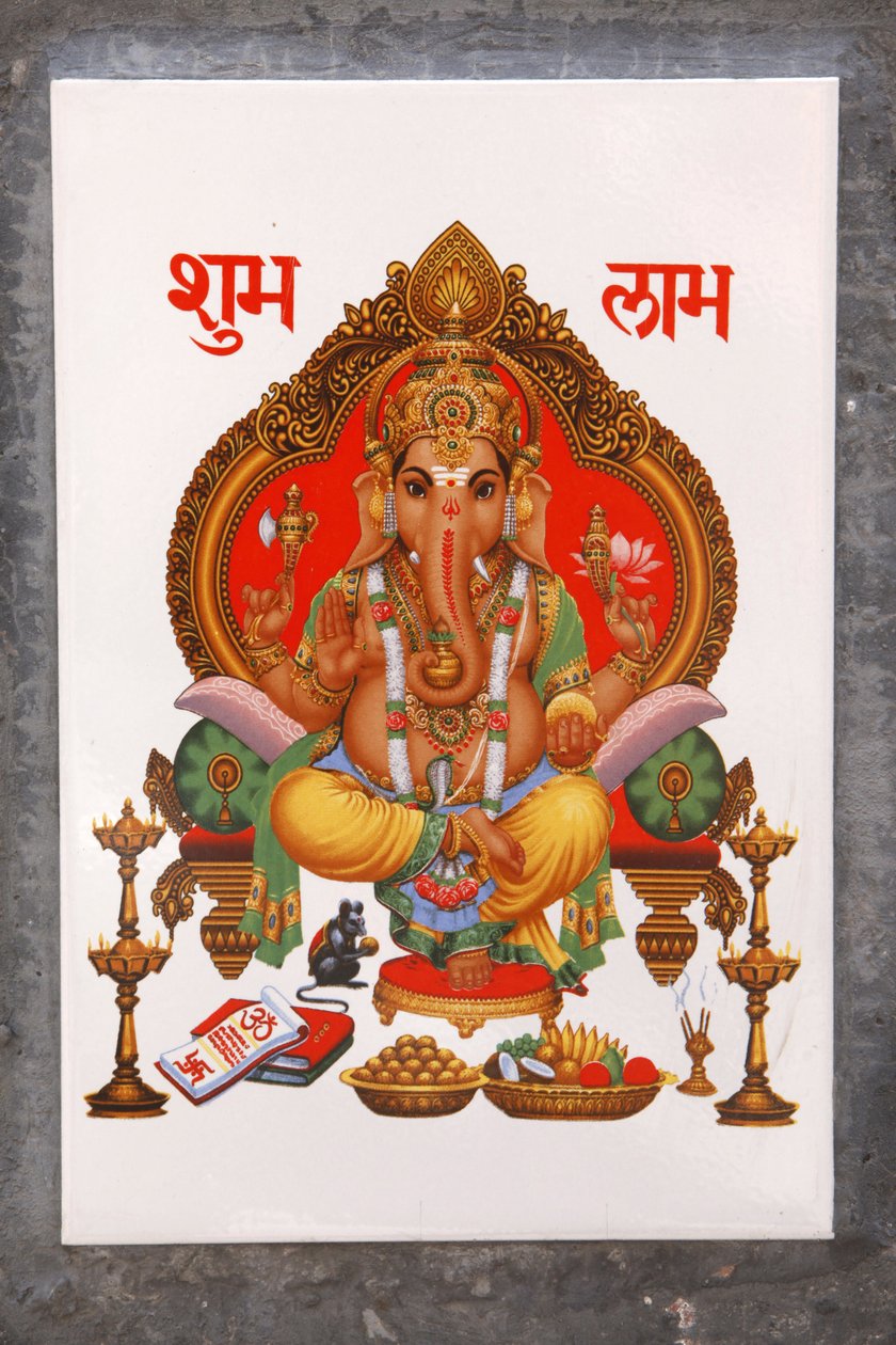 Ganesh-kuva keraamisella laatalla, Rishikesh, Intia tekijältä Unbekannt
