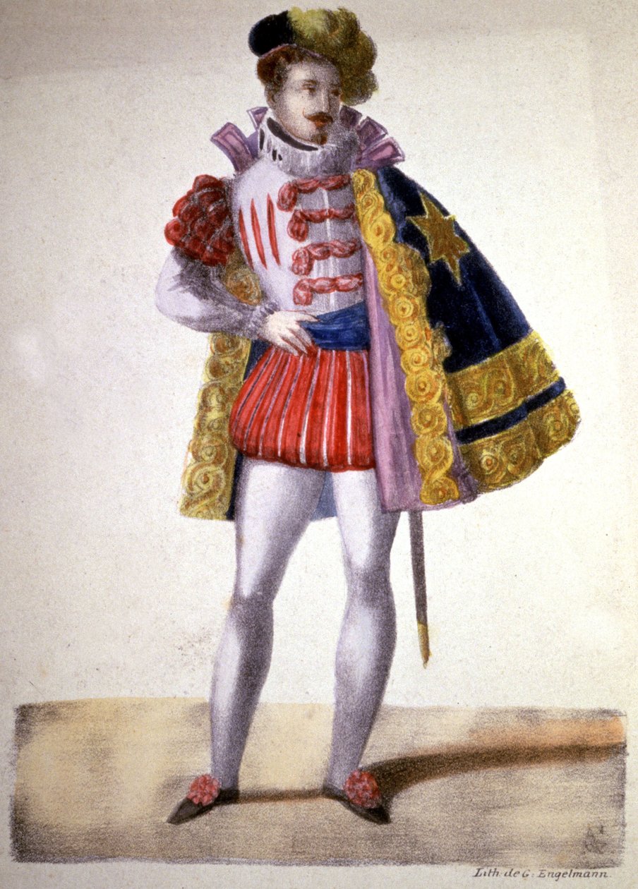 Garcia Don Juanina Mozartin oopperassa, noin 1840-1850 (litografia). tekijältä Unbekannter Künstler