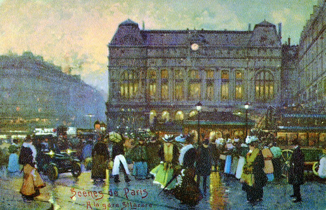 Gare St Lazare, Pariisi, noin 1900. tekijältä Unbekannter Künstler