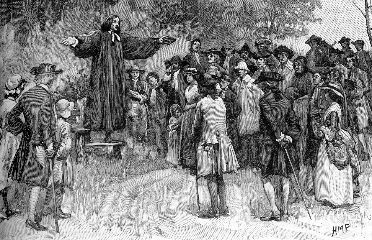 George Whitefield pregando nas colônias finlandesas tekijältä Unbekannter Künstler