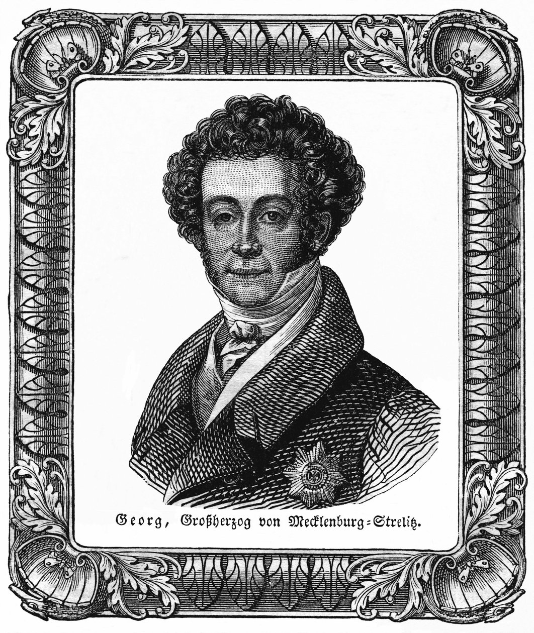 Georges de Mecklembourg Strelitz (1779-1860) - Yrjö, Mecklenburg-Strelitzin suurherttua, kuvitus lähteestä: " Das Pfennig Magazin " , nro 223, 8. heinäkuuta 1837. tekijältä Unbekannter Künstler