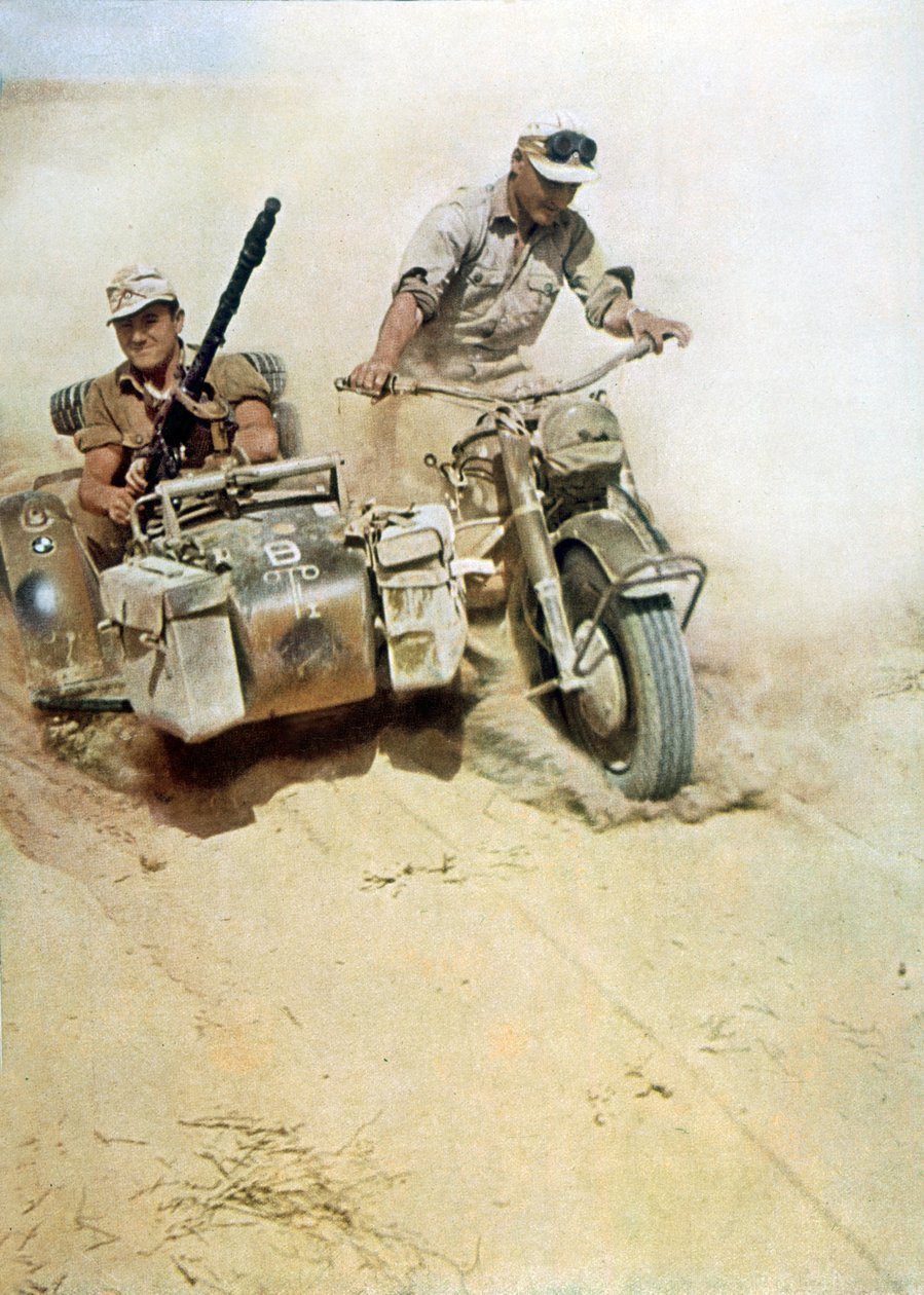 Saksalaiset sotilaat (Afrikakorps) Libya-kampanjan aikana tekijältä Unbekannter Künstler