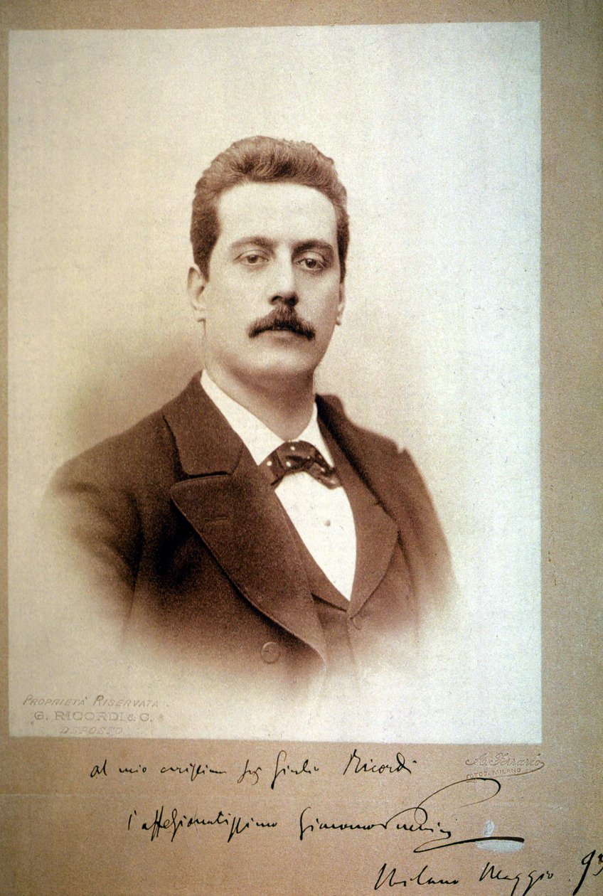 Giacomo Puccini (1858-1924) vuonna 1893. tekijältä Unbekannt