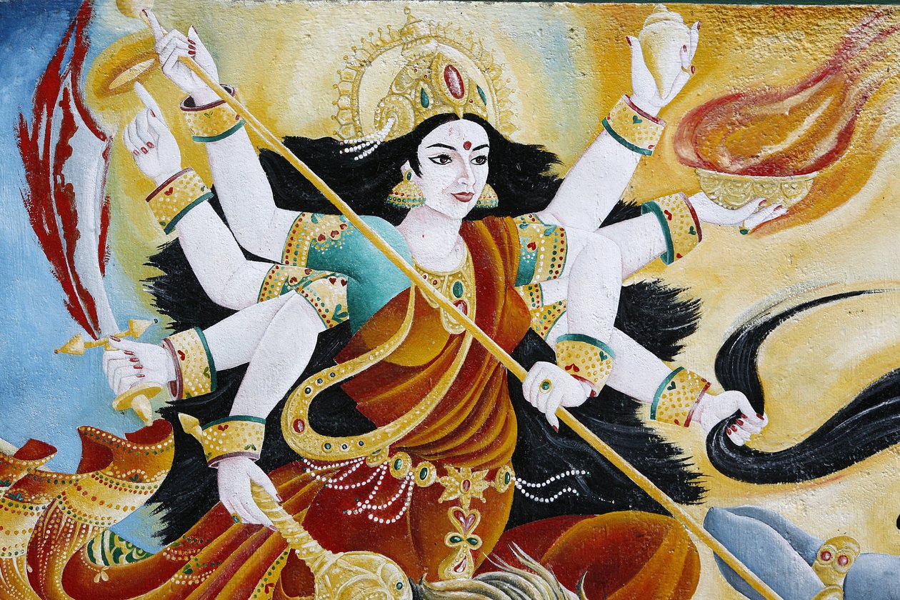 Jumalatar Durga voittaa pahan, Kathmandu, Nepal tekijältä Unbekannt