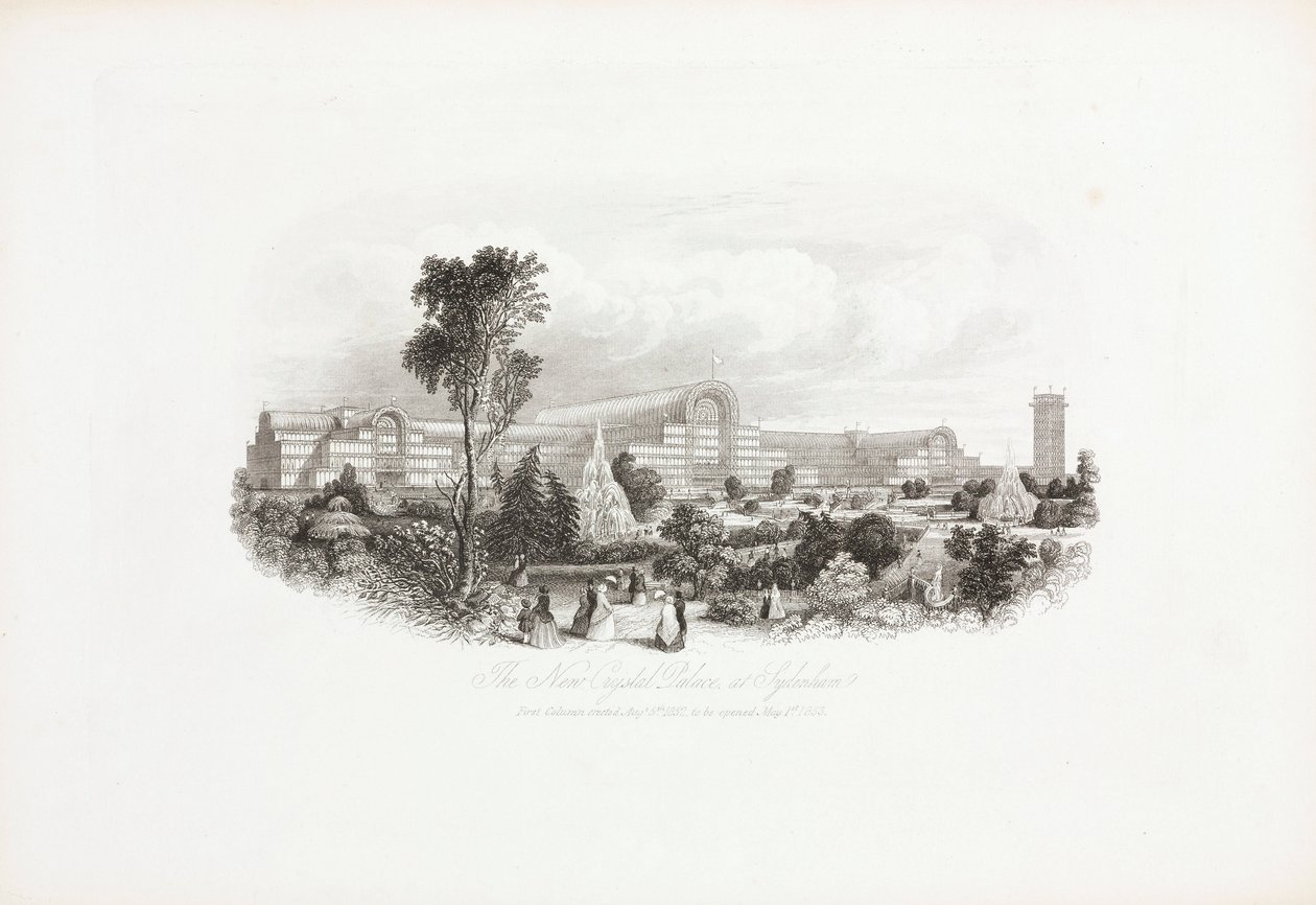 Suuri näyttely 1851 "The New Crystal Palace at Sydenham" tekijältä Unbekannter Künstler