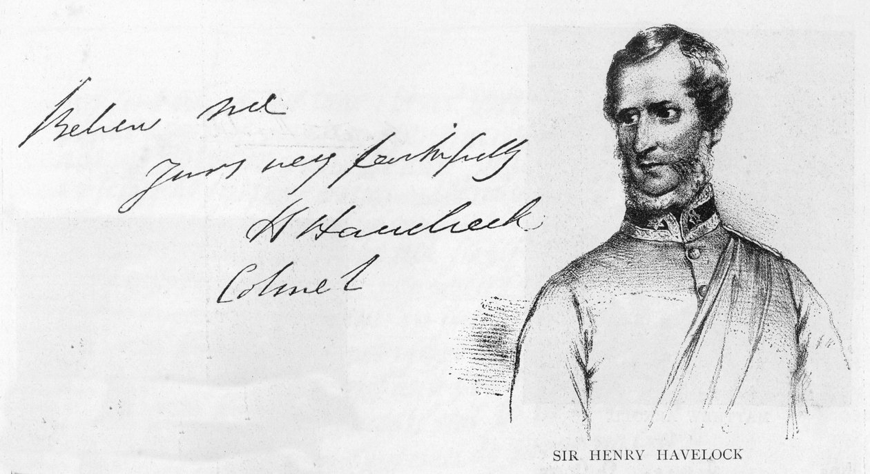 Sir Henry Havelockin käsiala ja allekirjoitus tekijältä Unbekannt
