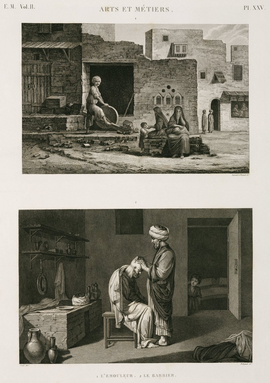 Rauta- ja rautatavarat Veitsihiomakone ja parturi, Egypti, c 1798 tekijältä Unbekannt