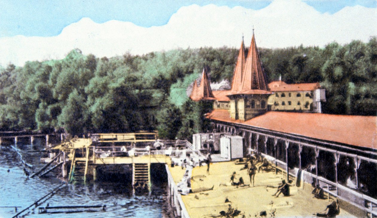 Hevizin lämpöjärvi, Unkari, n. 1920 (postikortti). tekijältä Unbekannter Künstler