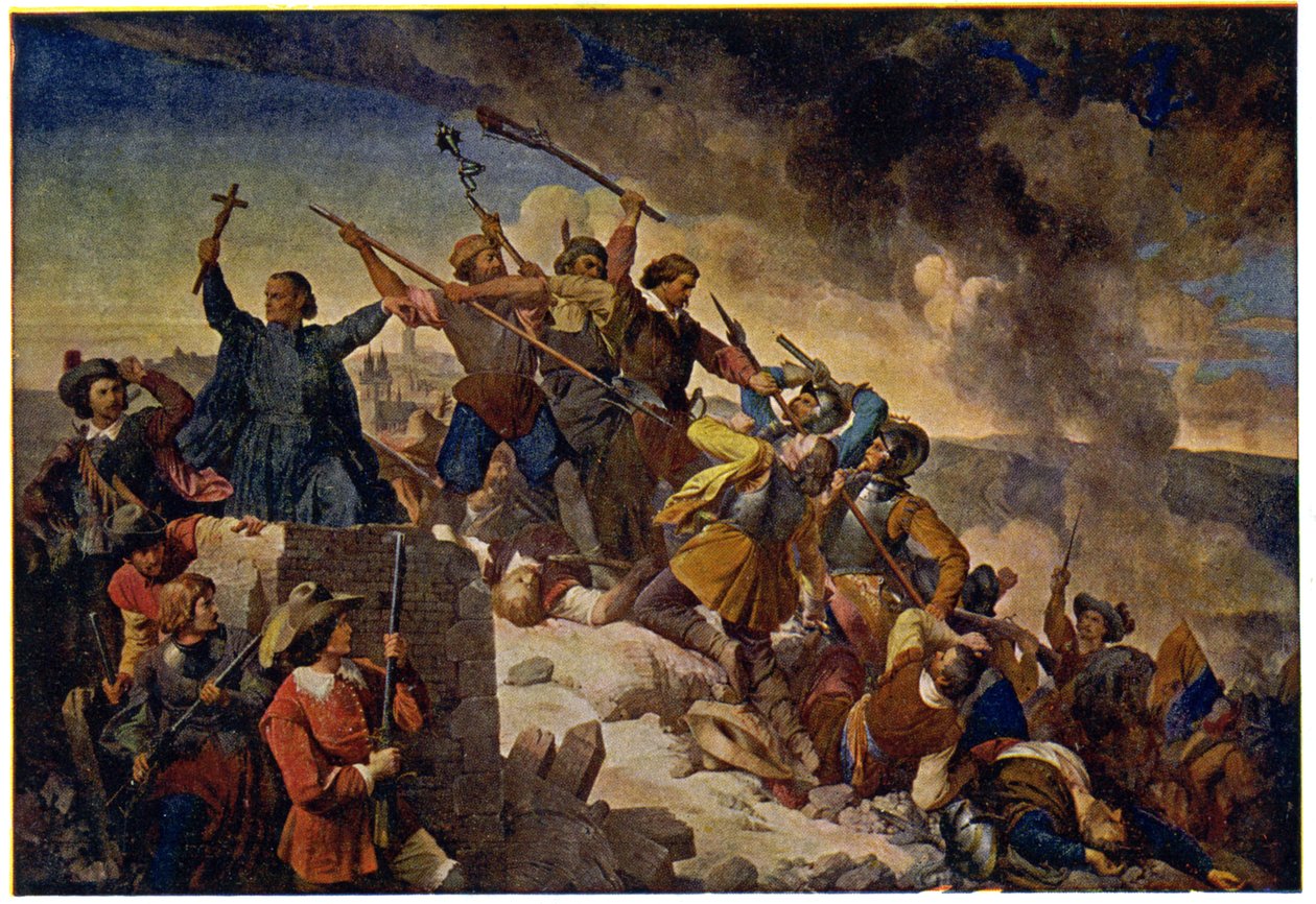 História. República Tcheca (Boêmia). Guerra dos Trinta Anos. Defesa de Praga frente ao exército sueco comandado por Hans Christoff von Königsmarck, 25 de julho finlandês tekijältä Unbekannter Künstler