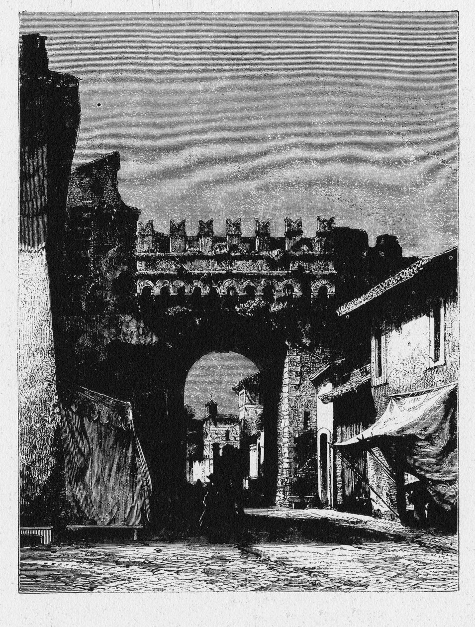 Muinaisen Rooman historia. Porta Settimiana on portti Aurelianuksen muurilla Roomassa. tekijältä Unbekannt