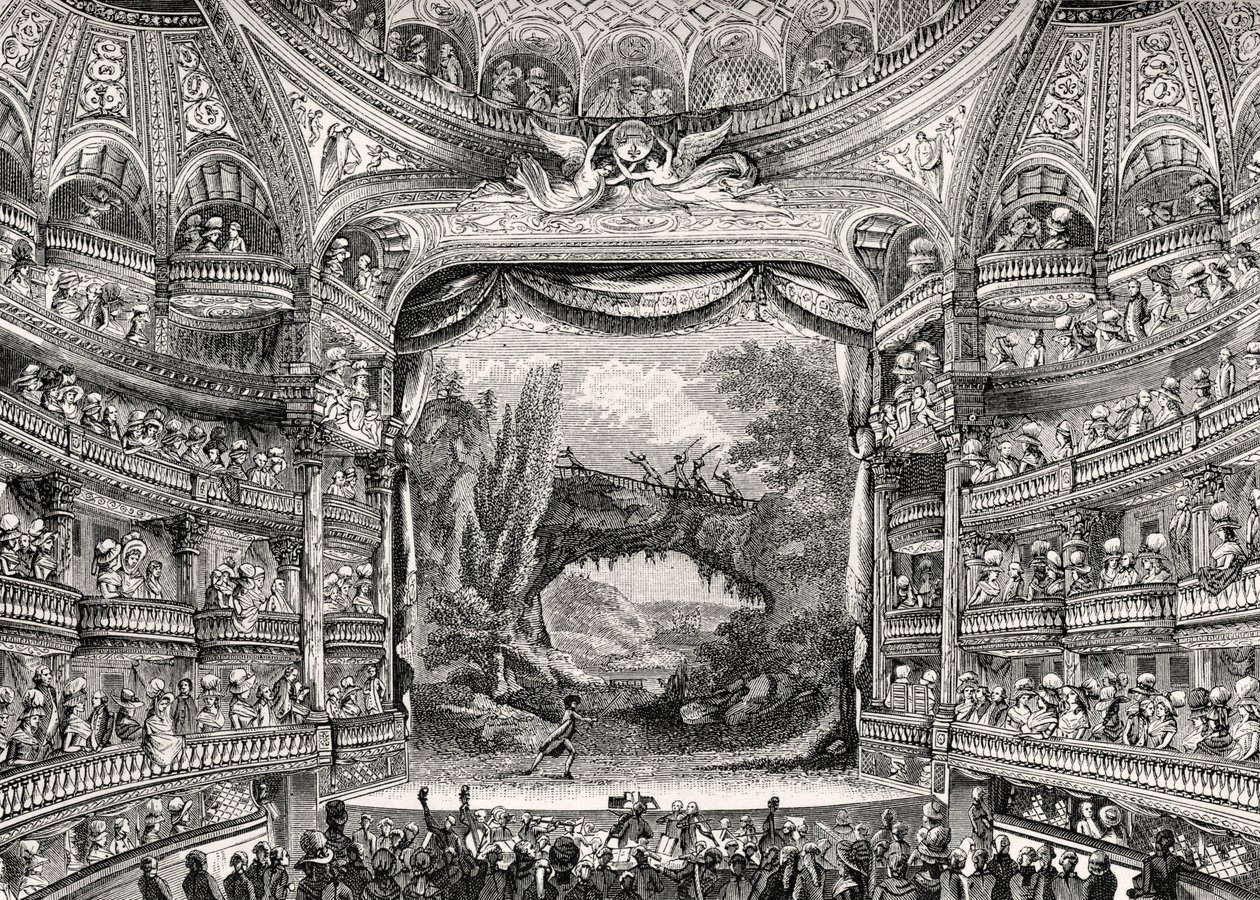 Teatterin historia: Variétés Amusantes -teatteri Pariisissa (nykyisin Théâtre-Francais) tekijältä Unbekannter Künstler