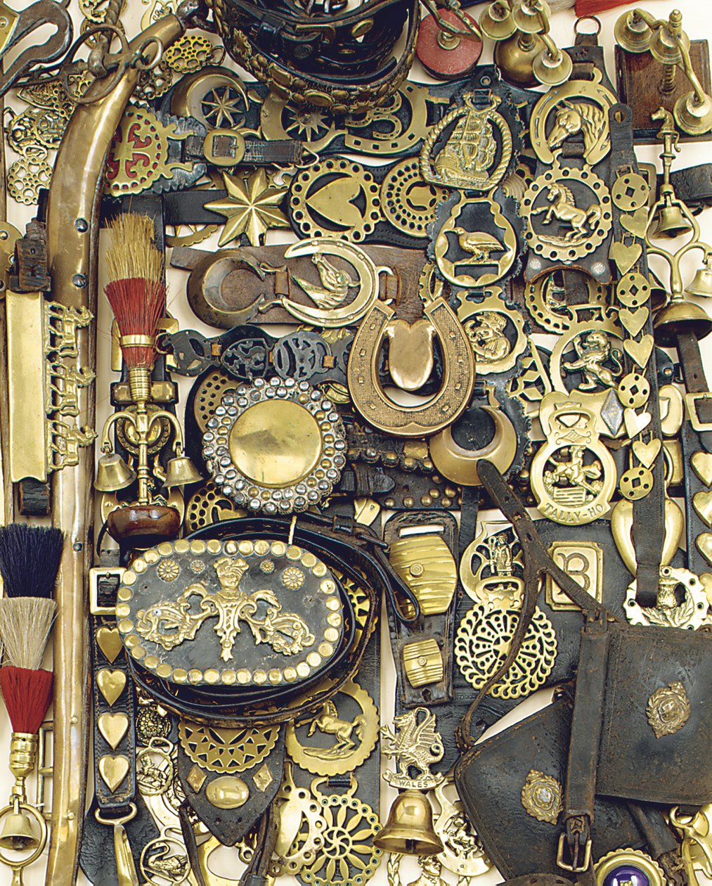 Hevosmessinkiset kasvot ja nahkaiset martingaalit, 1800-luvun loppu / 1900-luvun alku tekijältä Unbekannt