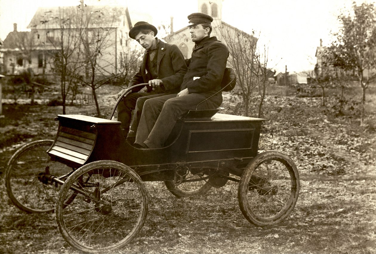 Hull Brothers Automobile, Yhdysvallat, n. 1903 (b/w valokuva) tekijältä Nicolas Liez