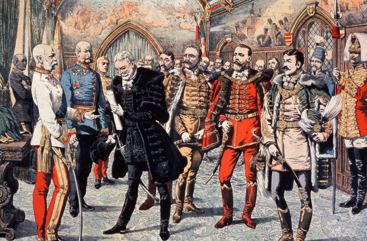 Franz Joseph I:n Unkarissa vastaanottamat unkarilaiset arvohenkilöt tekijältä Unbekannter Künstler