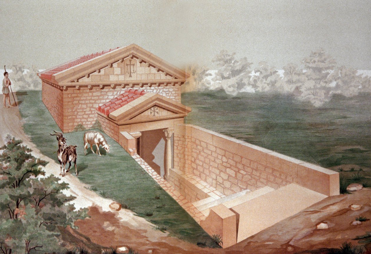 Poitiersin hypogee Martyrium, noin 1880 (litografia). tekijältä Unbekannter Künstler