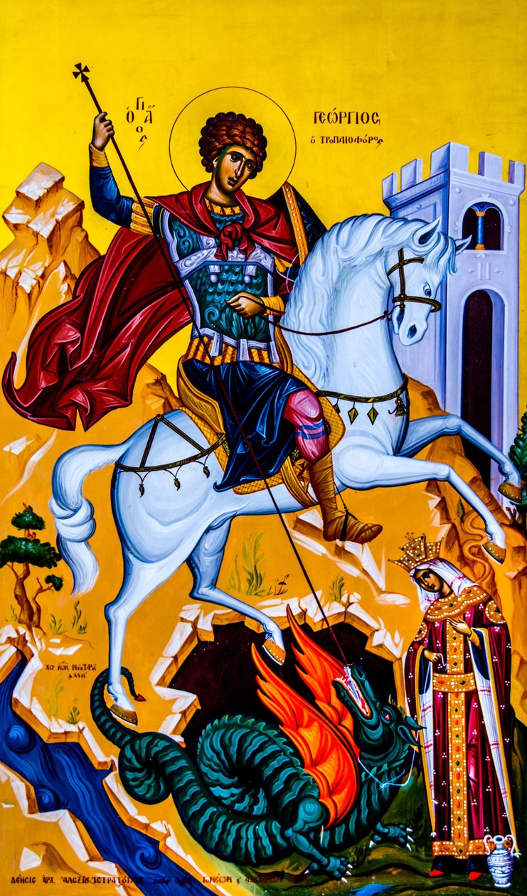 Ícone de São Jorge, Moni Karydi, Creta, Vamos, Creta, Grécia, Europa (foto)finlandês tekijältä Unbekannter Künstler