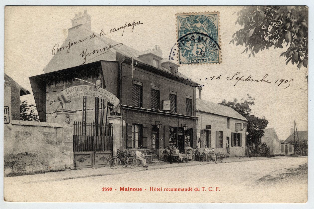Ile de France, Seine et Marne (77), Emerainville: hotelli suosittelee TCF:ää Malnouessa - postikortti 1800-luvun lopulla - 1900-luvun alussa tekijältä Unbekannt