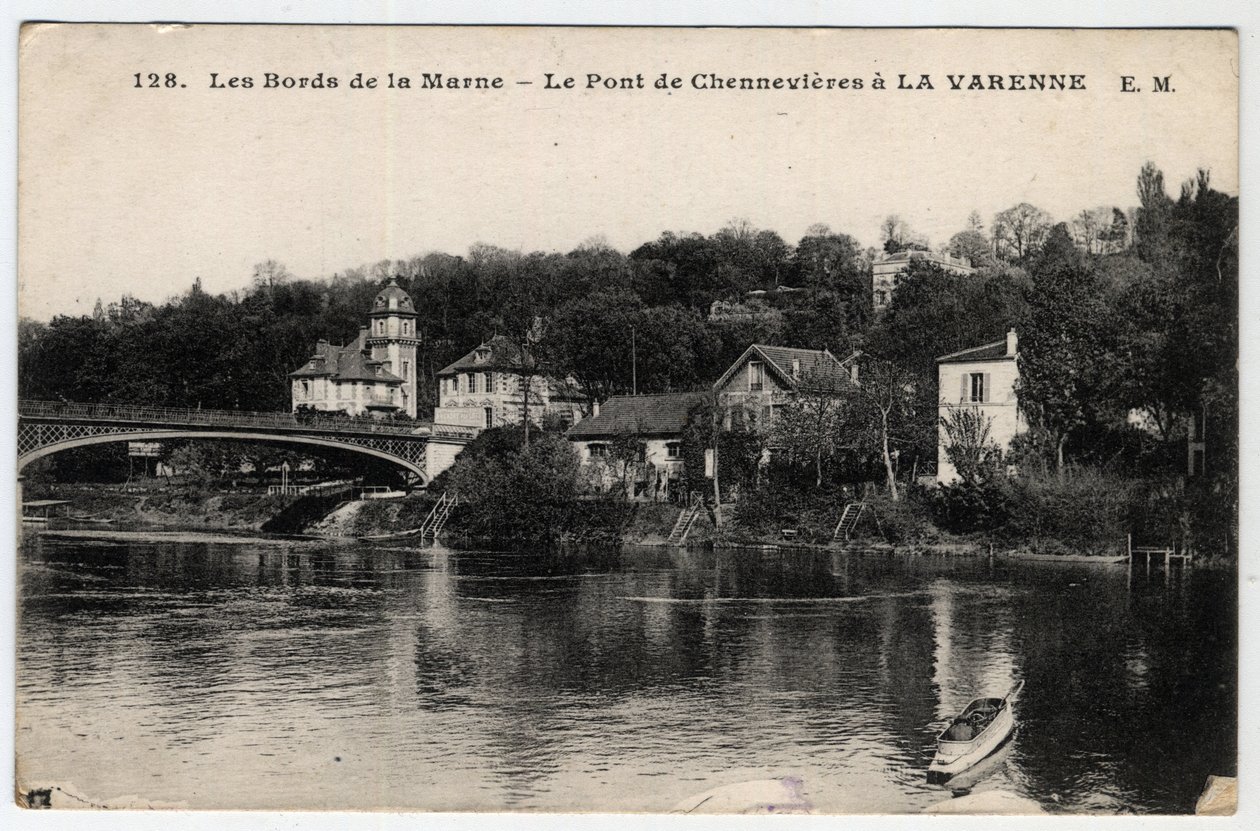 Ile de France, Val de Marne (94), La Varenne: Marnen rannat ja Chennevieresin silta, Chateau des Rets - Postikortti 1910-1919 tekijältä Unbekannt