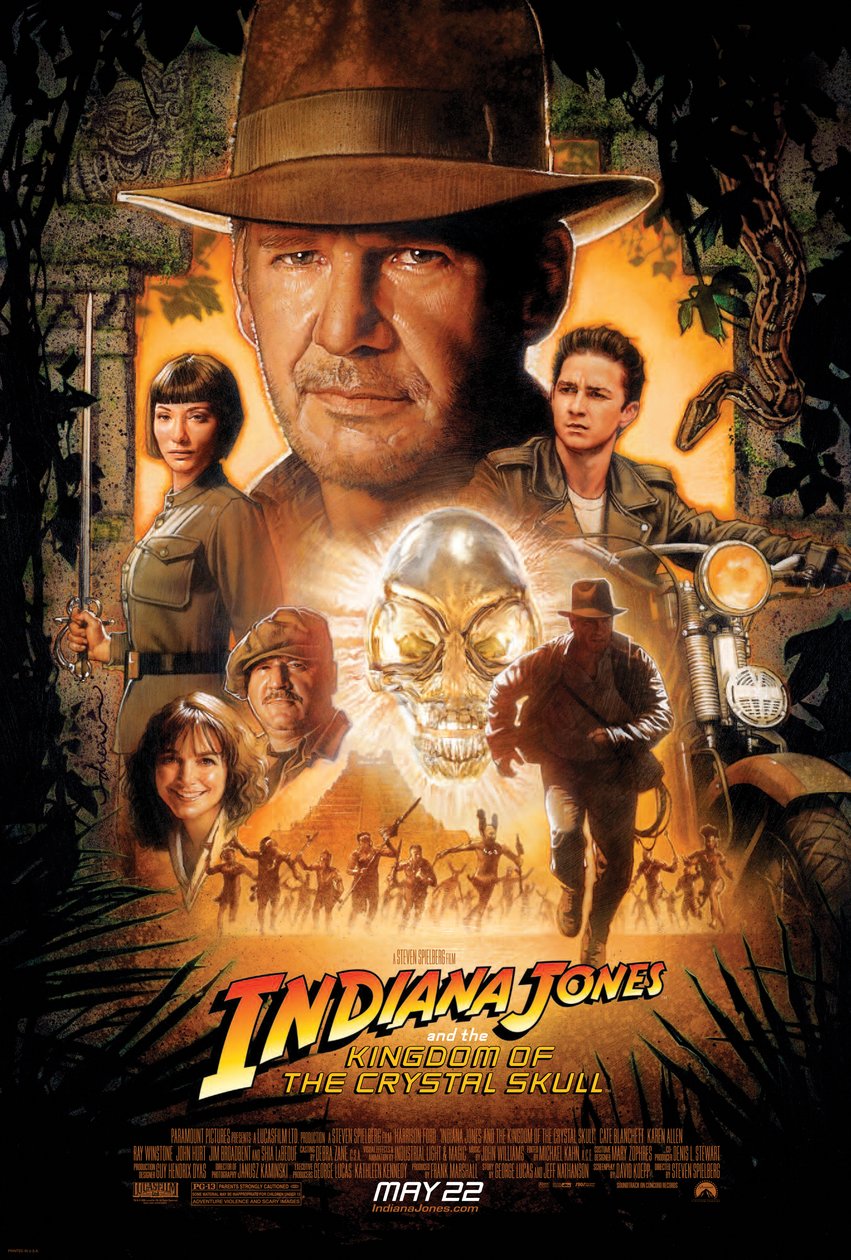 Steven Spielbergin Indiana Jones ja kristallikallon valtakunta, 2008 (juliste) tekijältä Unbekannter Künstler