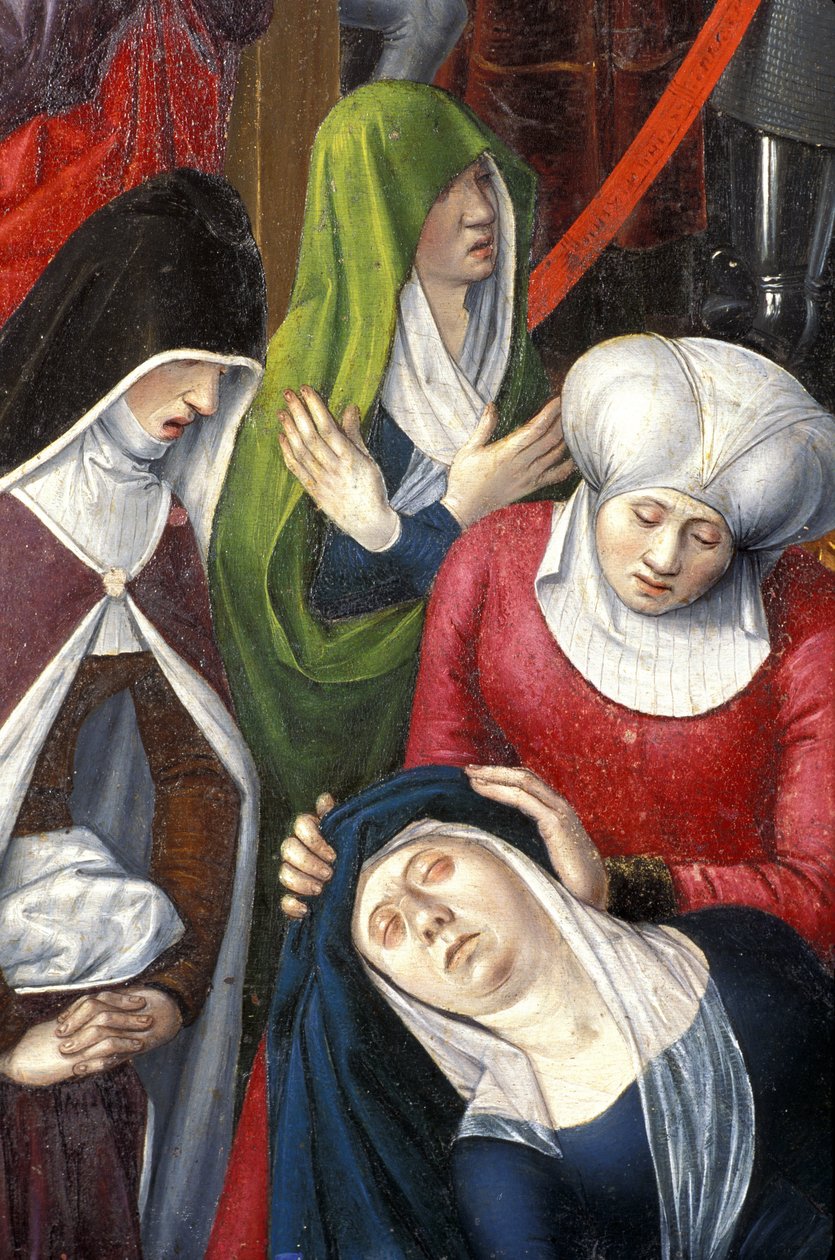 Indre et Loire N* 175 - Chateau de Loches - Yksityiskohta ristiinnaulitsemisen alttaritaulusta - Ecole de Jean Fouquet - 1485 - tekijältä Unbekannt