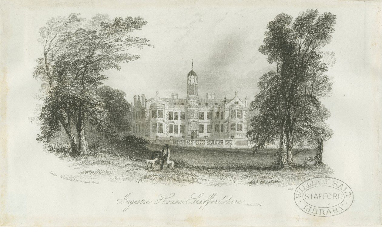 Ingestre Hall: teräskaiverrus, 1.4.1841 tekijältä Unbekannt
