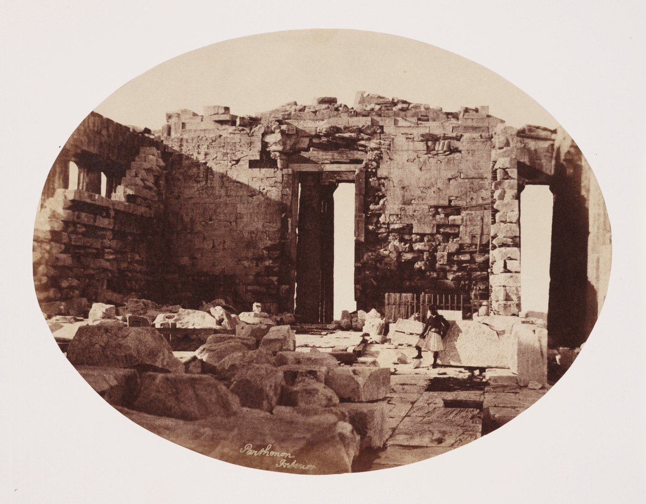 Parthenonin sisustus, Ateena, n. 1849 tekijältä Unbekannt