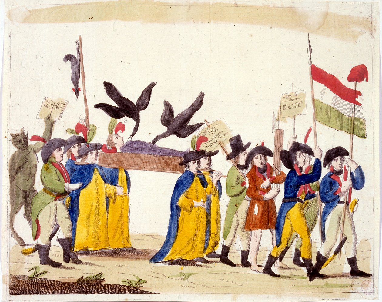 Ranskan vallankumousta kuvaava italialainen kuvitus 1795 tekijältä Unbekannter Künstler