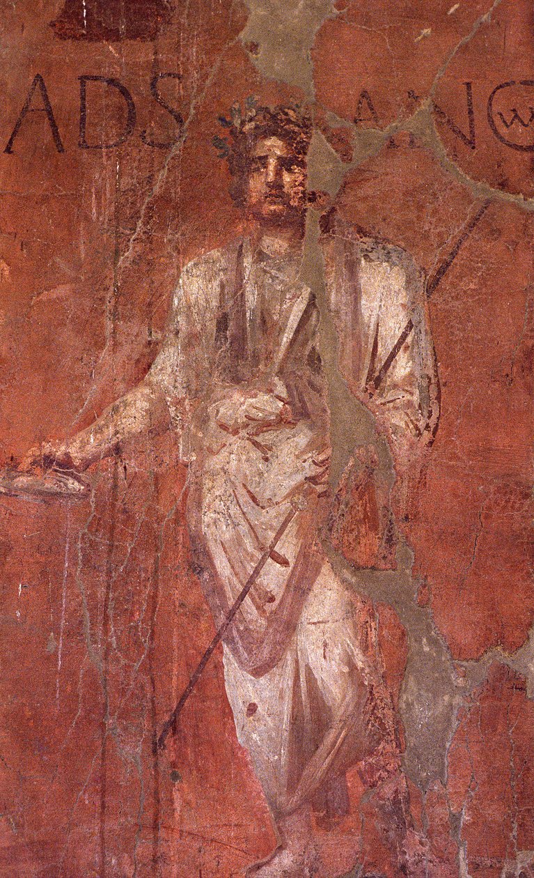 Italia: Pompejin arkeologinen alue Vesuven juurella: seinäfresko tekijältä William M. Timlin