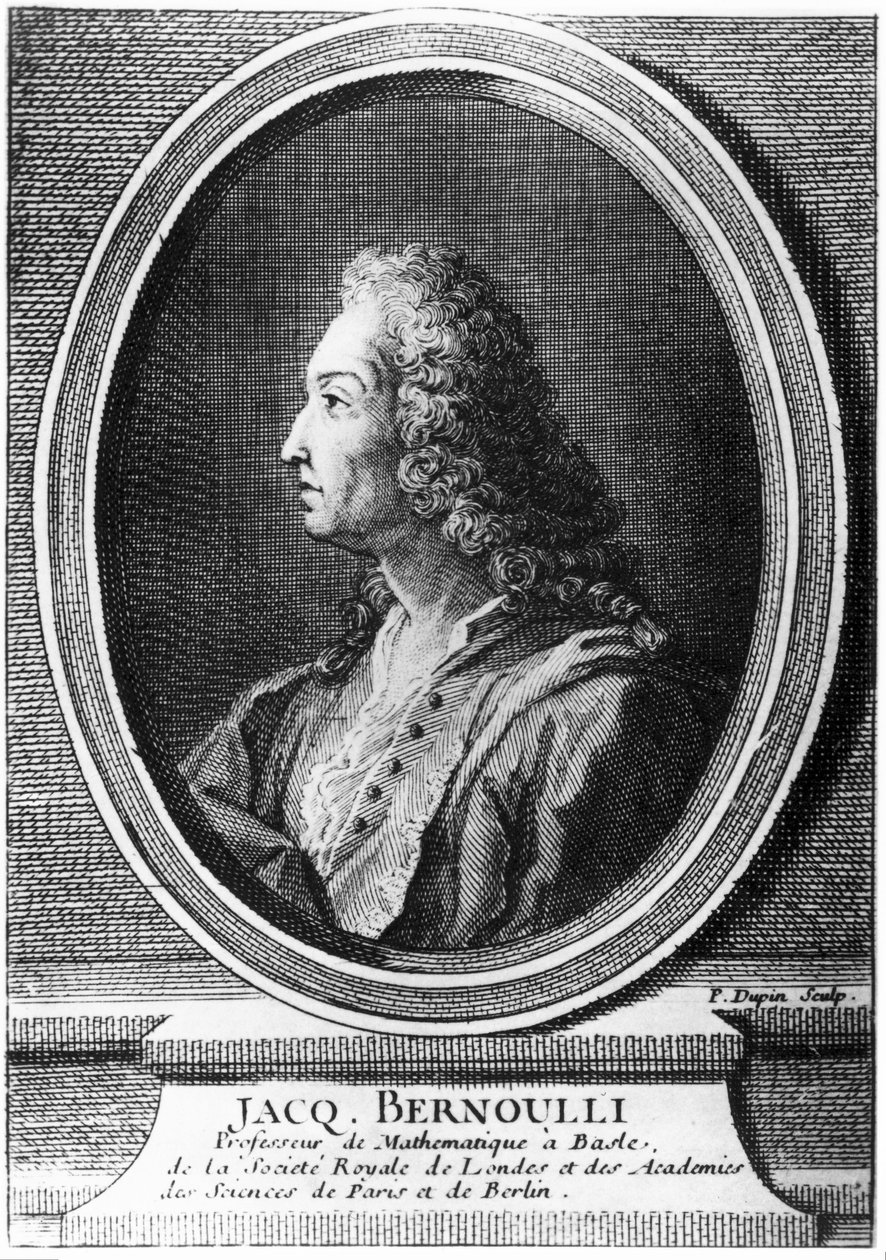 Jacques Bernoulli, sveitsiläinen matemaatikko, n. 1700 tekijältä Unbekannt
